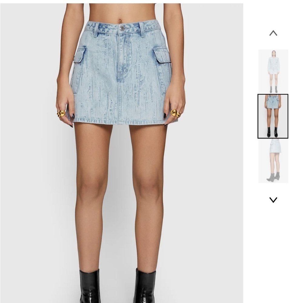 Rebecca Minkoff Distressed Fray Jodie Denim Mini Skirt Size 27